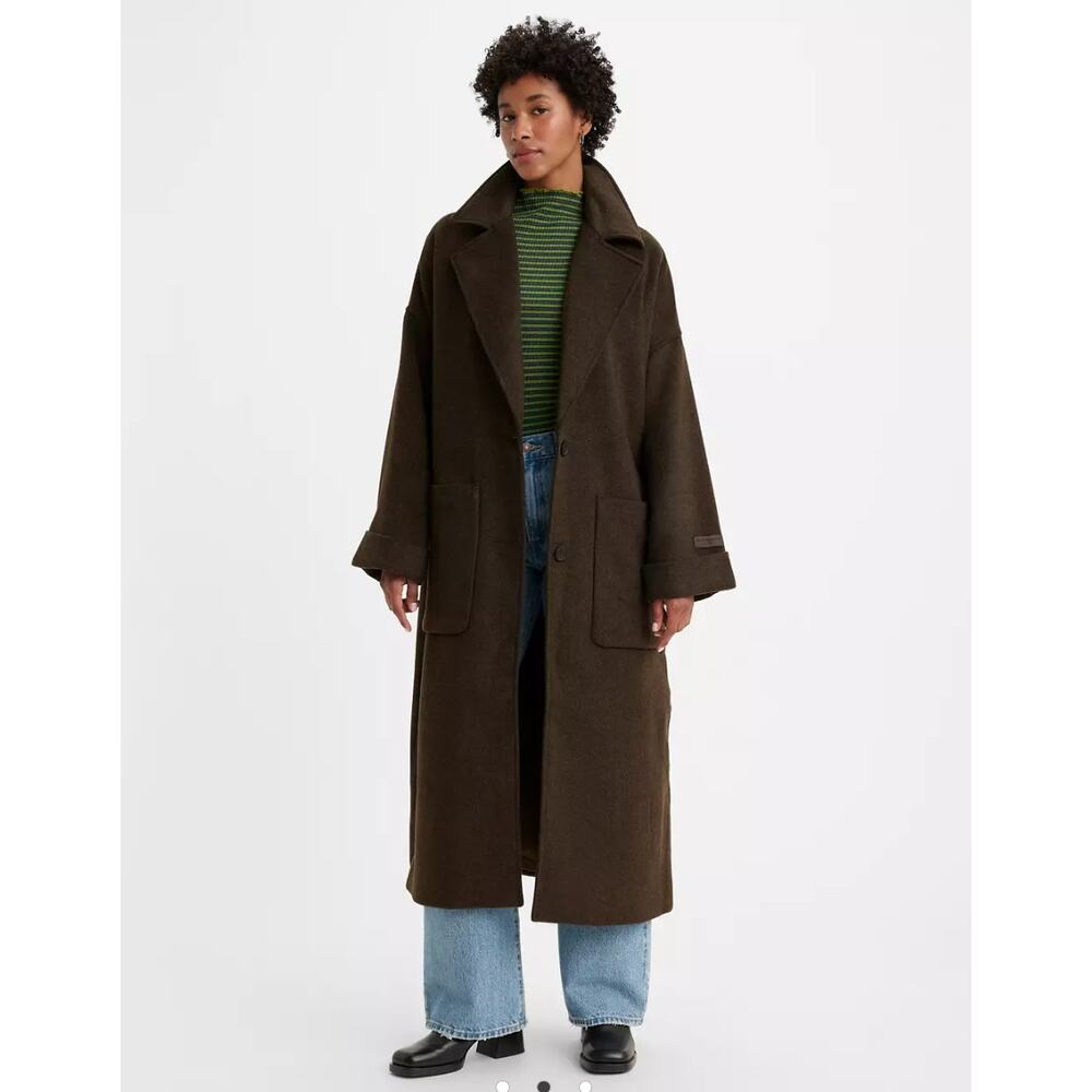 Levi's Parker Wooly Oversized Coat Women's XL Relaxed Slouchy Brown